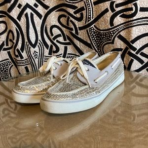 Silver Sequin Sperrys